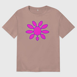 Футболка оверсайз мужская Узор ярко-розовый, цвет: пыльно-розовый