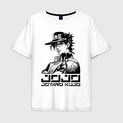 Футболка оверсайз мужская Jotaro Kujo - jojo ai art, цвет: белый