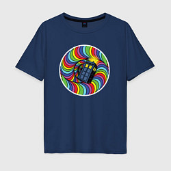 Футболка оверсайз мужская Tardis colors, цвет: тёмно-синий