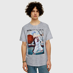 Футболка оверсайз мужская Баскетбол Тэцуя Куроко, цвет: меланж — фото 2