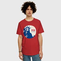Футболка оверсайз мужская Liberty USA, цвет: красный — фото 2