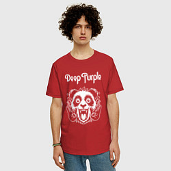 Футболка оверсайз мужская Deep Purple rock panda, цвет: красный — фото 2