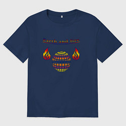 Футболка оверсайз мужская Earth and fire, цвет: тёмно-синий