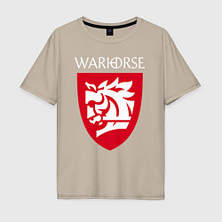 Футболка оверсайз мужская Warhorse logo, цвет: миндальный