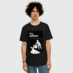 Футболка оверсайз мужская Суп и офис, цвет: черный — фото 2