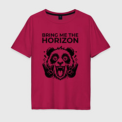 Футболка оверсайз мужская Bring Me the Horizon - rock panda, цвет: маджента