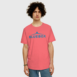 Футболка оверсайз мужская Доктор Кто Bluebox, цвет: коралловый — фото 2