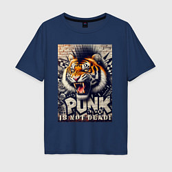 Мужская футболка оверсайз Cool tiger - punks not dead