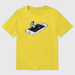 Футболка оверсайз мужская Космическая связь, цвет: желтый