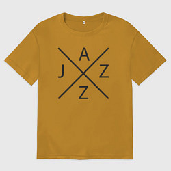 Футболка оверсайз мужская Джаз стиль, цвет: горчичный
