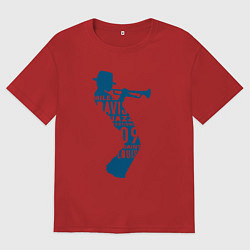 Футболка оверсайз мужская Miles Davis jazz, цвет: красный