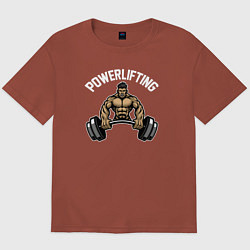 Футболка оверсайз мужская Powerlifting gym, цвет: кирпичный