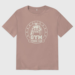 Футболка оверсайз мужская Gym fitness club, цвет: пыльно-розовый
