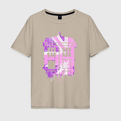 Футболка оверсайз мужская Pink tardis, цвет: миндальный