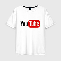 Футболка оверсайз мужская You tube logo, цвет: белый