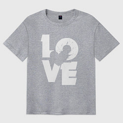 Футболка оверсайз мужская Love heart, цвет: меланж