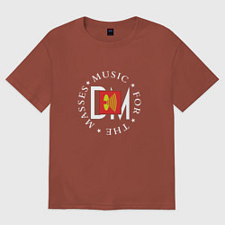 Футболка оверсайз мужская Depeche Mode - Music for the masses logos, цвет: кирпичный