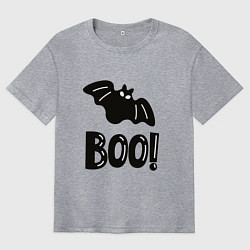 Футболка оверсайз мужская Черная летучая мышь: хэллоуин, цвет: меланж