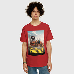 Футболка оверсайз мужская Фоллаут на диване, цвет: красный — фото 2