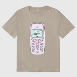 Футболка оверсайз мужская Error 404 nokia, цвет: миндальный