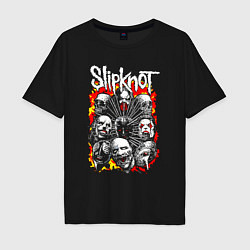 Футболка оверсайз мужская Slipknot rock band, цвет: черный