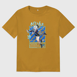 Футболка оверсайз мужская Миша - Хонкай Стар Рейл, цвет: горчичный