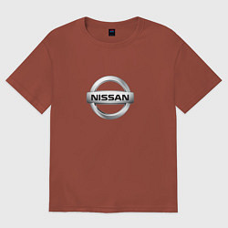 Футболка оверсайз мужская Nissan logo, цвет: кирпичный