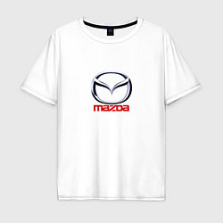 Футболка оверсайз мужская Mazda logo, цвет: белый