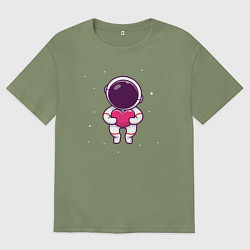Футболка оверсайз мужская Любовь в космосе, цвет: авокадо