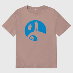 Футболка оверсайз мужская Tardis love, цвет: пыльно-розовый