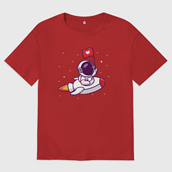 Футболка оверсайз мужская Космос это любовь, цвет: красный