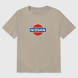 Футболка оверсайз мужская Nissan avto brend, цвет: миндальный
