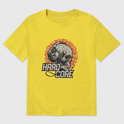 Футболка оверсайз мужская Хардкор музыка, цвет: желтый
