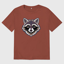 Футболка оверсайз мужская Симпотяга енот, цвет: кирпичный