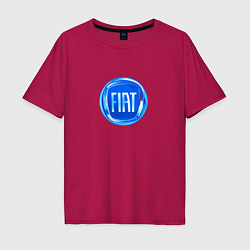 Футболка оверсайз мужская FIAT logo blue, цвет: маджента