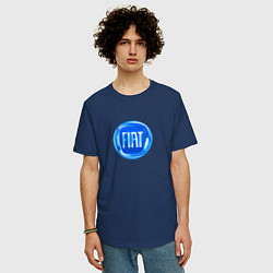 Футболка оверсайз мужская FIAT logo blue, цвет: тёмно-синий — фото 2