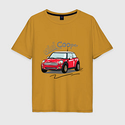Футболка оверсайз мужская Mini Cooper, цвет: горчичный