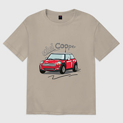 Футболка оверсайз мужская Mini Cooper, цвет: миндальный