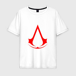 Футболка оверсайз мужская Red logo of assassins, цвет: белый