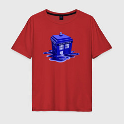 Футболка оверсайз мужская Tardis ink, цвет: красный