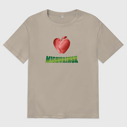 Футболка оверсайз мужская Я люблю Мичуринск, цвет: миндальный
