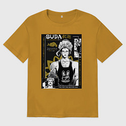 Футболка оверсайз мужская Повесть о конце света Будда бог просветления, цвет: горчичный