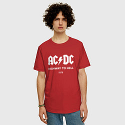 Футболка оверсайз мужская AC DC - Highway to hell 1979, цвет: красный — фото 2