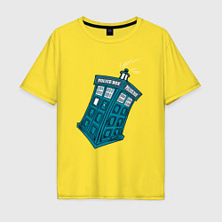 Футболка оверсайз мужская Adventure tardis, цвет: желтый