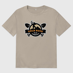 Футболка оверсайз мужская Зототая лихорадка в старой Америке, цвет: миндальный