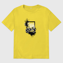 Футболка оверсайз мужская Байк и грязь, цвет: желтый