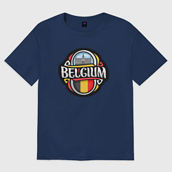 Футболка оверсайз мужская Belgium, цвет: тёмно-синий