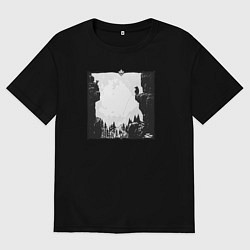 Футболка оверсайз мужская Храбрый дух, цвет: черный