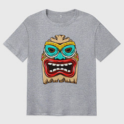 Футболка оверсайз мужская Зубастый идол, цвет: меланж