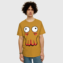 Футболка оверсайз мужская John Zoidberg Face, цвет: горчичный — фото 2